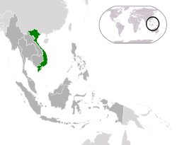  Vietnam konumu  (koyu yeşil)
