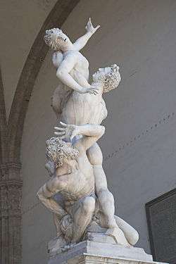 Sabin kadınlarının kaçırılması. Heykeltıraş Giambologna'nın eseri.