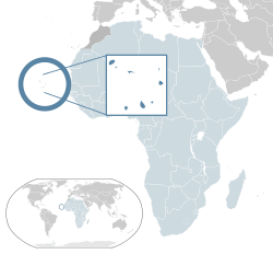  Yeşil Burun Adaları konumu  (koyu mavi)– Afrika bölgesinde  (açık mavi & koyu gri)– Afrika Birliği içerisinde  (açık mavi)