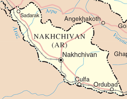 Nahçıvan'ın detaylı haritası