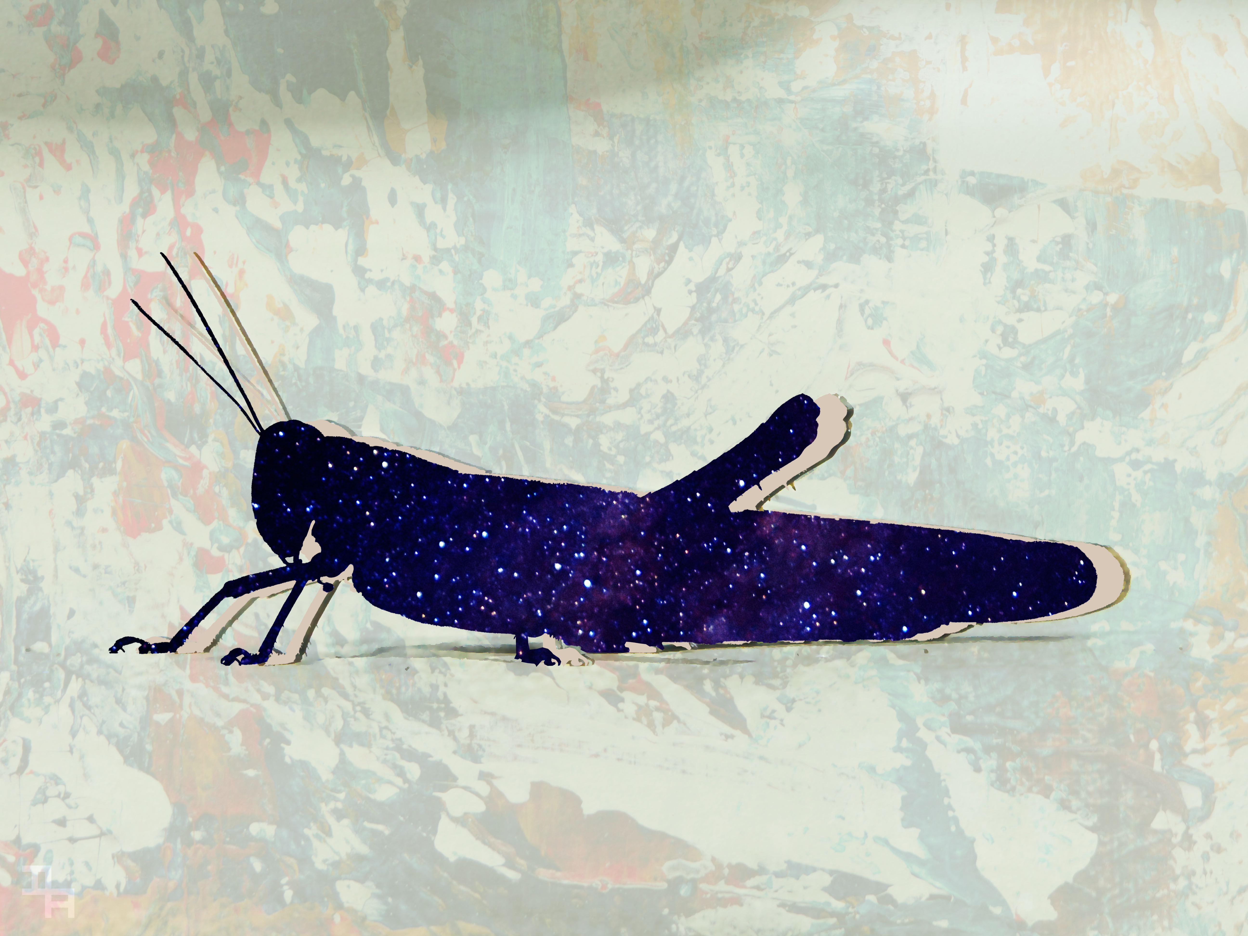 Nft Stardust Silhouette: Purple Grasshopper