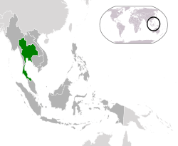  Tayland konumu  (koyu yeşil)