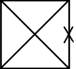 Crisscrossed rectangle, with an X on right side