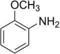 Skeletal formula of o-anisidine