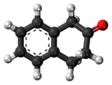 Ball-and-stick model of the 2-tetralone molecule