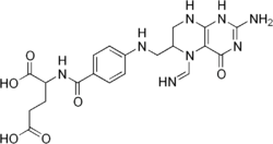 Skeletal formula of 5-formiminotetrahydrofolate.