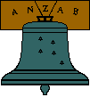 logo of ANZAB featuring a bell with the word ANZAB written on it