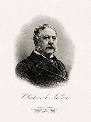 BEP engraved portrait of Arthur as president