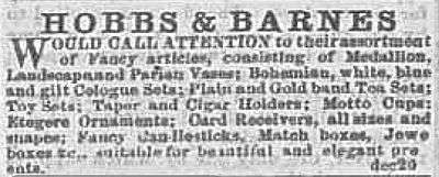 very old newspaper advertisement without illustrations