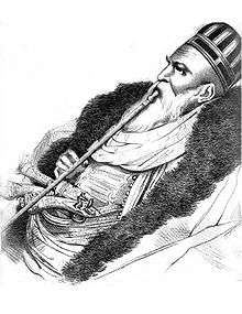 Sketch of Ali Pasha of Ioannina smoking a water pipe
