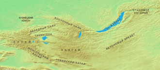 Physical map (Altay, Sayan, Baikal, Mongolian Altai)