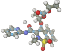 Space-filling model of the ampiroxicam molecule
