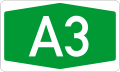Serbian motorway A3 shield