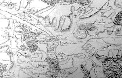 Napoleonic era map of Bar-sur-Aube