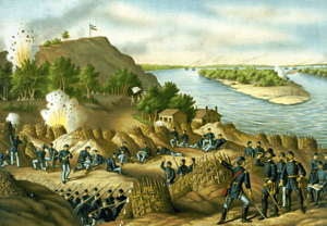 19th century lithograph of the Siege of Vicksburg