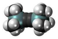 Ball-and-stick model of the bis(trimethylsilyl)acetylene molecule