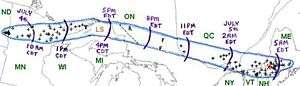 Track of the Boundary Waters-Canadian Derecho (courtesy of NOAA)