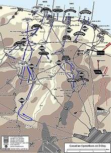 map showing Canadian positions D-Day