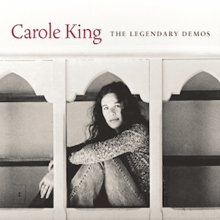 The album cover, with a young Carole King seated in a grainy, old photo, with the words "Carole King" and "The Legendary Demos" above her.