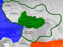 Map of Moravia under Rastislav
