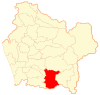 Map of the Villarrica commune in Araucanía Region