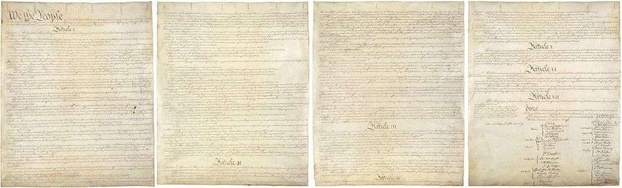 Original parchment pages of the United States Constitution