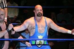 A picture of wrestler Cueball Carmichael in the ring.