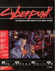The cover of Cyberpunk 2020. Mike Pondsmith's most famous title.
