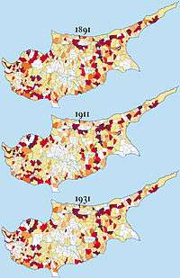 Distribution of Turkish Cypriots (1891, 1911, 1931)