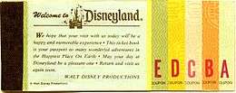 old Disneyland ticket book