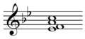 Third inversion F major chord: E-flat,F,A,C.