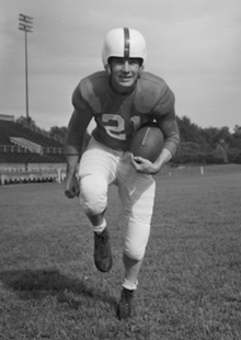 Don Phelps on a football field in a Kentucky uniform in 1948