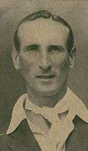 Headshot of a cricketer wearing a cravat