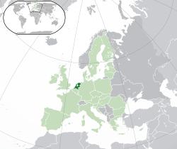 Location of the   Netherlands  (dark green)