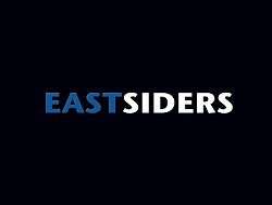 The word EastSiders in all capital letters, east in blue and siders in white, against a black background.