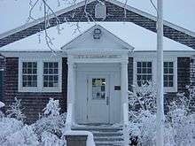 The Eastham Public Library after a large snowstorm