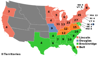 A map showing which states voted for which candidate