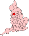 Map of England showing Greater Manchester