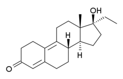 Skeletal formula of ethyldienolone