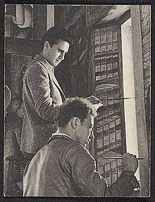 George Albert Harris and Frederick E. Olmsted Jr. working on a Coit Tower mural