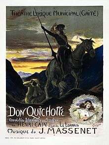 theatre poster depicting Cervantes's Don Quixote