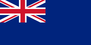 Royal blue flag with Union Flag as top-left quarter.