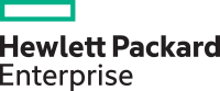 HPE's logo is an outlined, empty green rectangle
