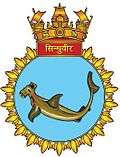 Submarine emblem with a hammerhead shark