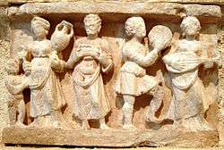 Gandhara banquet with lute player
