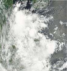 In this picture the circulation center is displaced from the convection which is moving over Vietnam