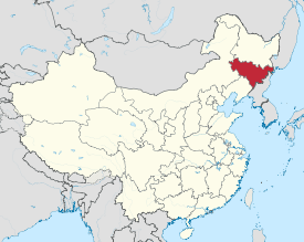 Map showing the location of Jilin Province