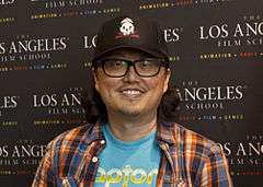 A photograph of Joseph Kahn at the screening of his movie Detention.