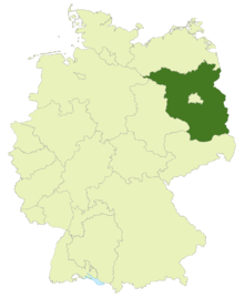 Map of Germany with the location of Brandenburg highlighted