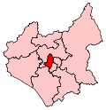 A small constituency, situated in the centre of the county to the west of two similarly-sized constituencies.